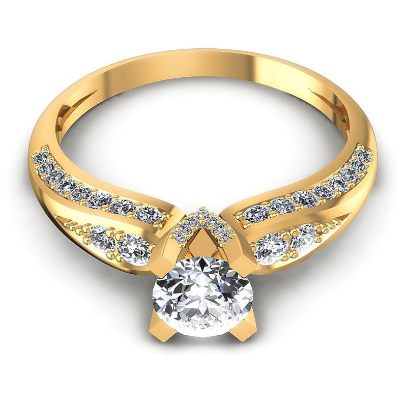 Round Diamonds 0.85CT Engagement Ring in 14KT Yellow Gold