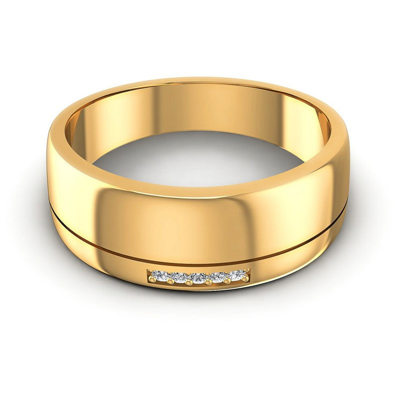 Round Diamonds 0.05CT Diamonds Wedding Band in 14KT Yellow Gold