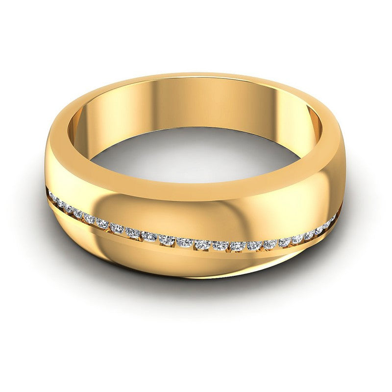 Round Diamonds 0.20CT Diamonds Wedding Band in 14KT Yellow Gold