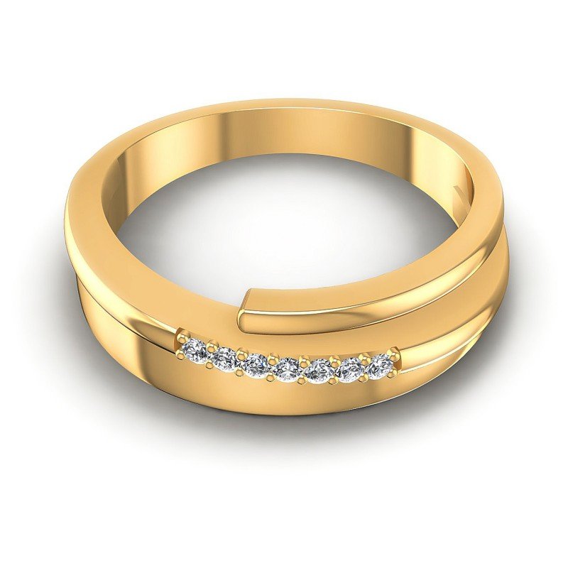 Round Diamonds 0.10CT Diamonds Wedding Band in 14KT Yellow Gold