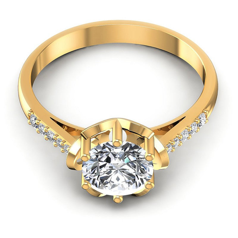 Round Diamonds 0.50CT Engagement Ring in 14KT Yellow Gold