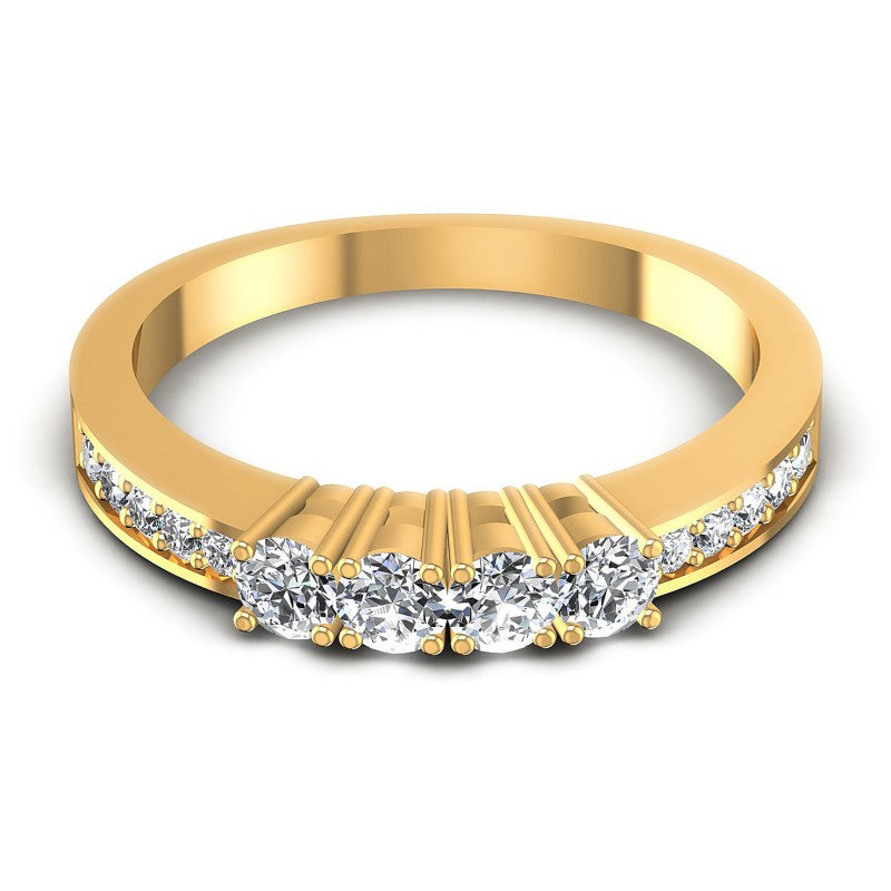 Round Diamonds 0.60CT Diamonds Wedding Band in 14KT Yellow Gold
