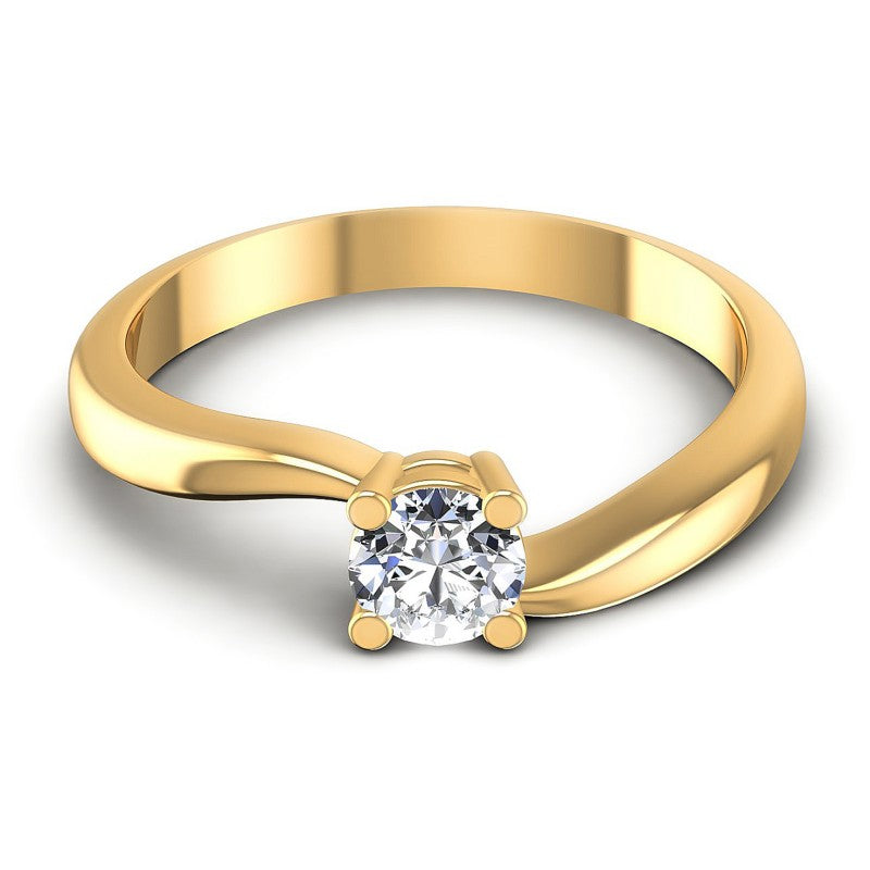 Round Diamonds 0.35CT Solitaire Ring in 14KT Yellow Gold