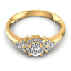 Round and Oval Diamonds 0.60CT Halo Ring in 14KT Yellow Gold
