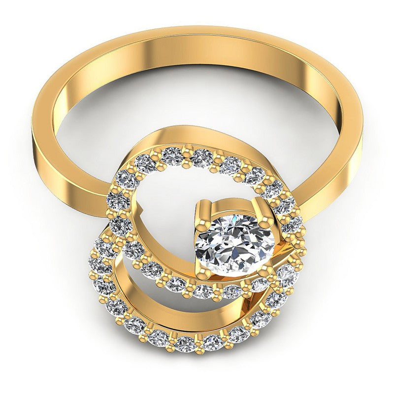 Round Diamonds 0.60CT Fashion Ring in 14KT Yellow Gold