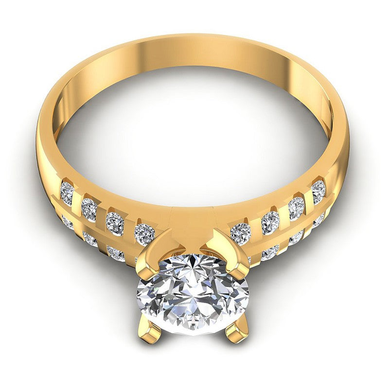 Round Diamonds 0.60CT Engagement Ring in 14KT Yellow Gold