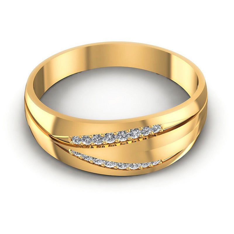 Round Diamonds 0.20CT Diamonds Wedding Band in 14KT Yellow Gold