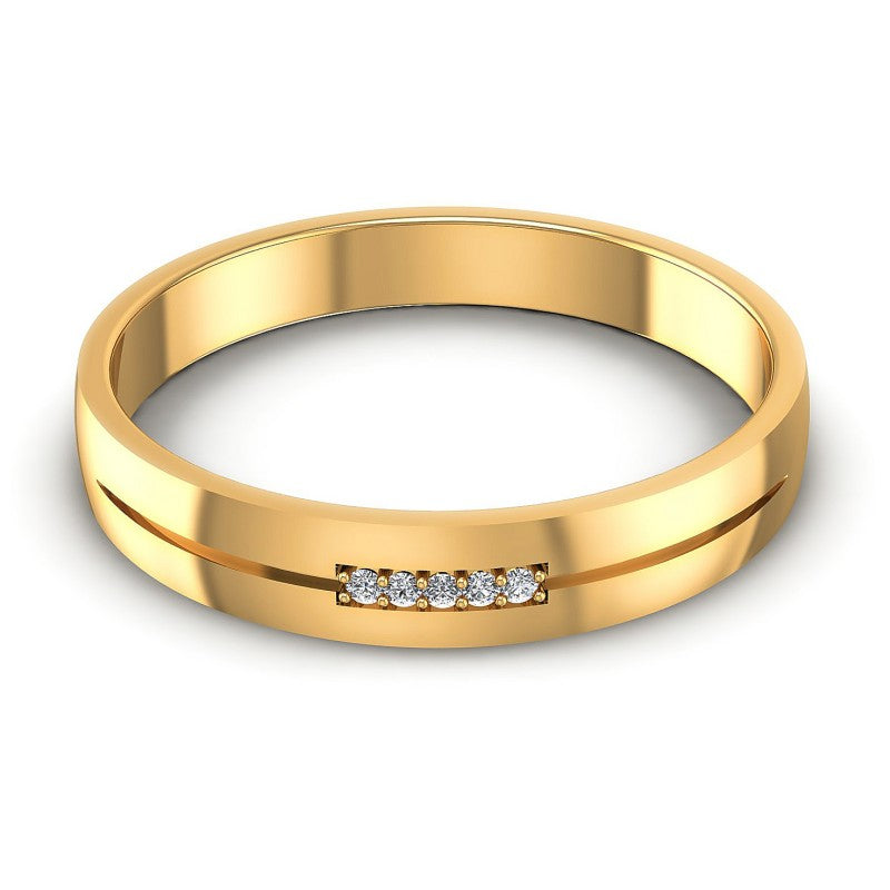 Round Diamonds 0.05CT Diamonds Wedding Band in 14KT Yellow Gold