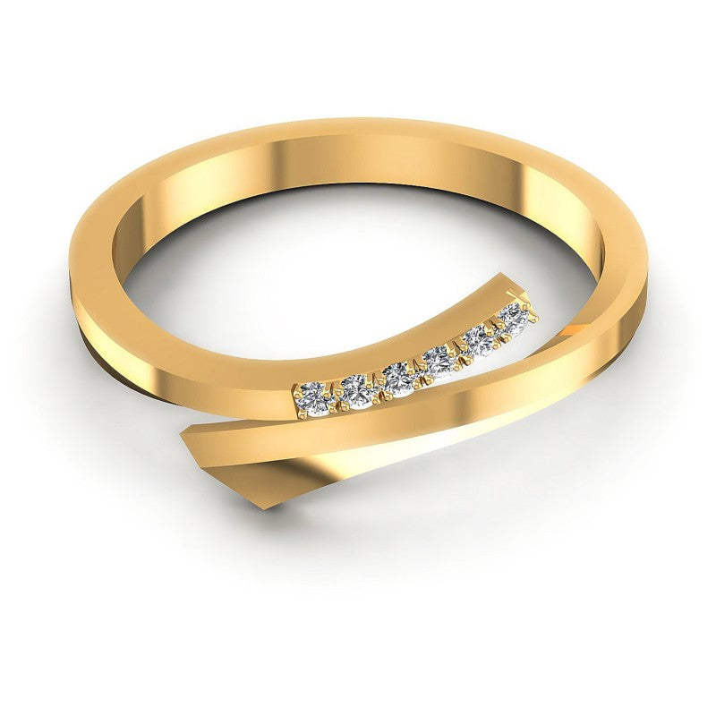 Round Diamonds 0.10CT Diamonds Wedding Band in 14KT Yellow Gold