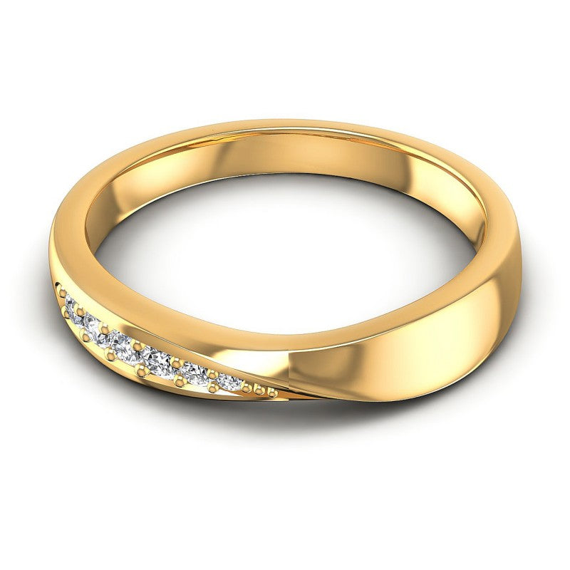 Round Diamonds 0.20CT Diamonds Wedding Band in 14KT Yellow Gold