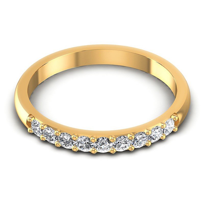 Round Diamonds 0.30CT Diamonds Wedding Band in 14KT Yellow Gold