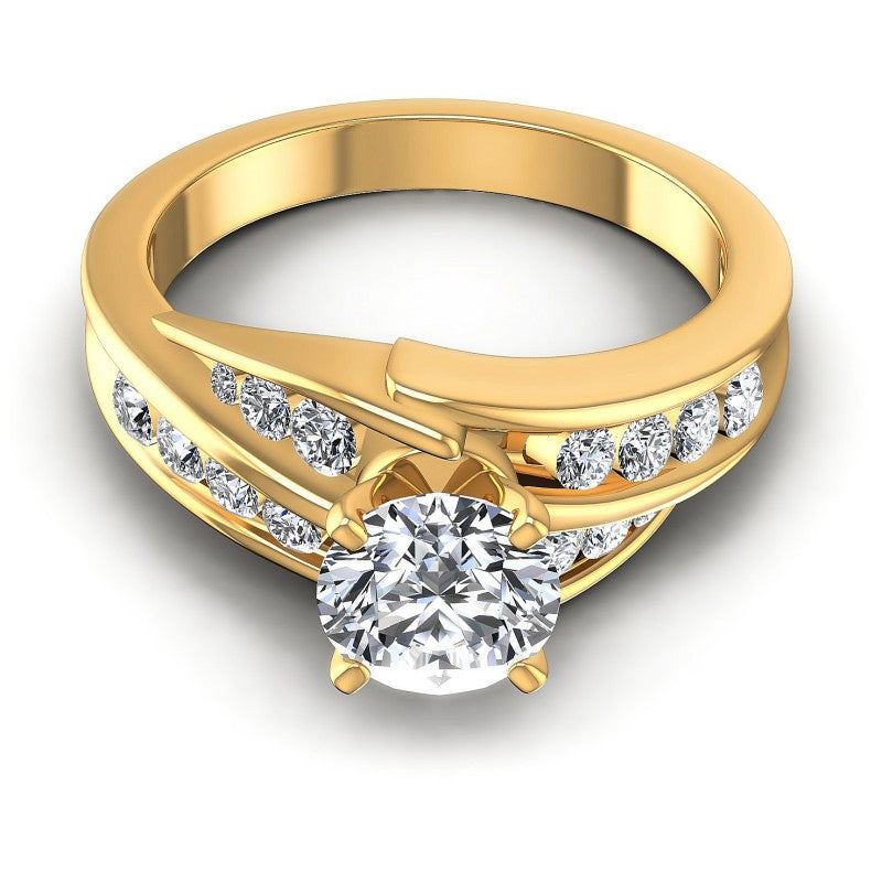 Round Diamonds 0.95CT Engagement Ring in 14KT Yellow Gold