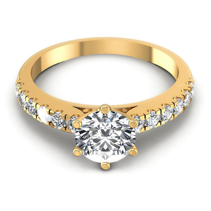 Round Diamonds 0.80CT Engagement Ring in 14KT Yellow Gold