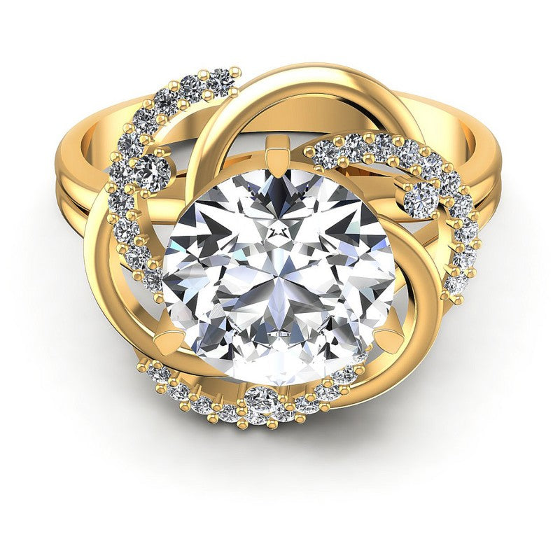 Round Diamonds 0.60CT Engagement Ring in 14KT Yellow Gold