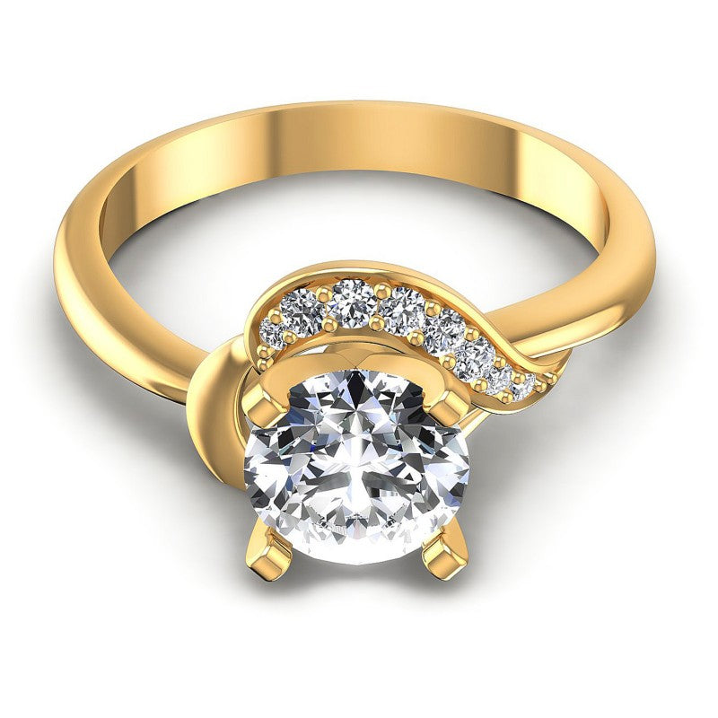 Round Diamonds 0.50CT Engagement Ring in 14KT Yellow Gold