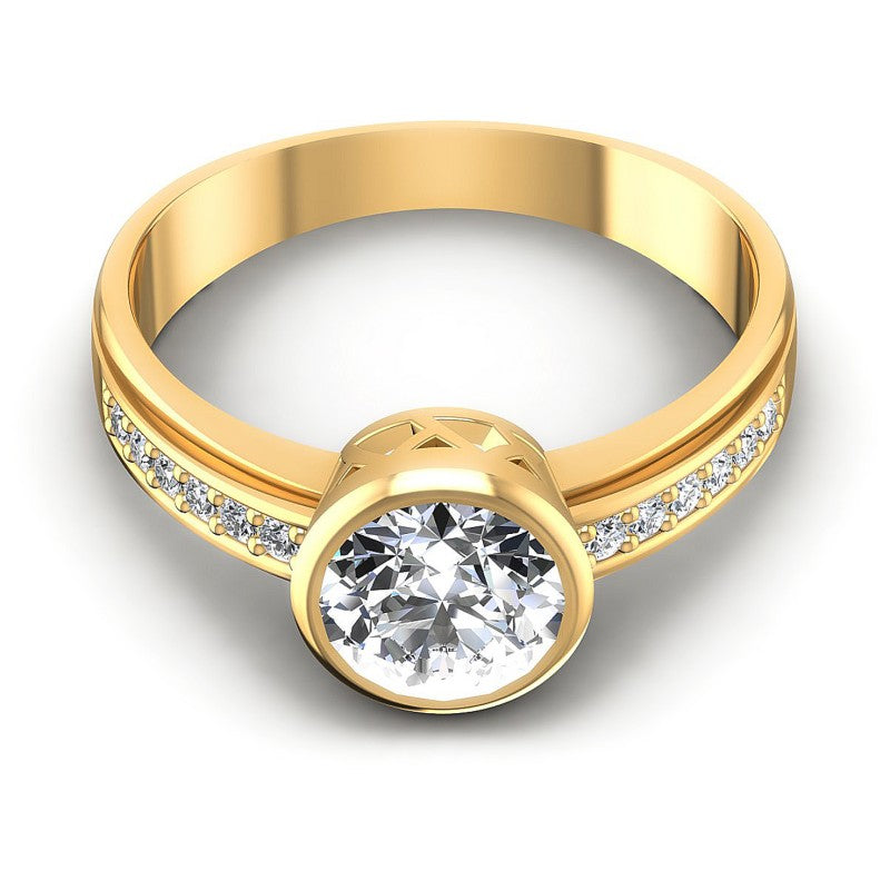 Round Diamonds 0.50CT Engagement Ring in 14KT Yellow Gold