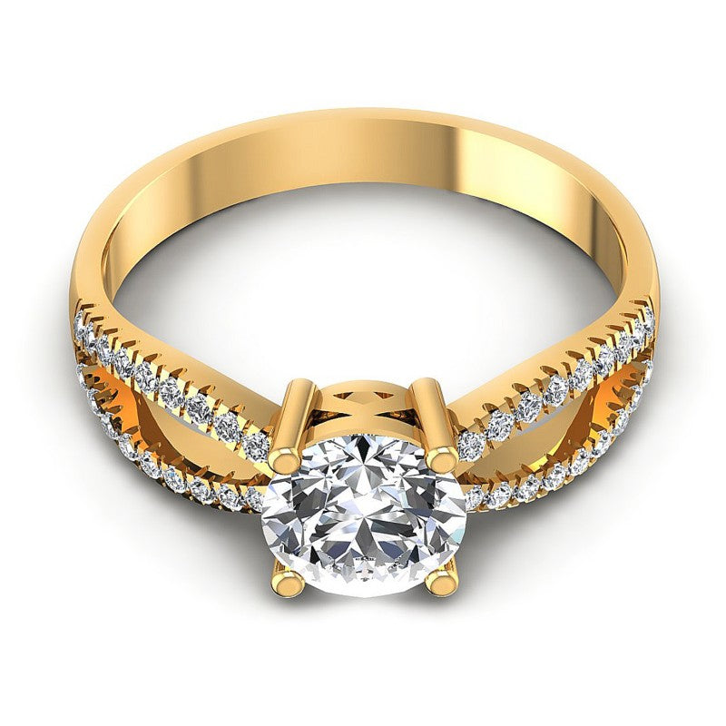 Round Diamonds 0.60CT Engagement Ring in 14KT Yellow Gold
