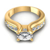Round and Oval Diamonds 0.85CT Engagement Ring in 14KT Yellow Gold