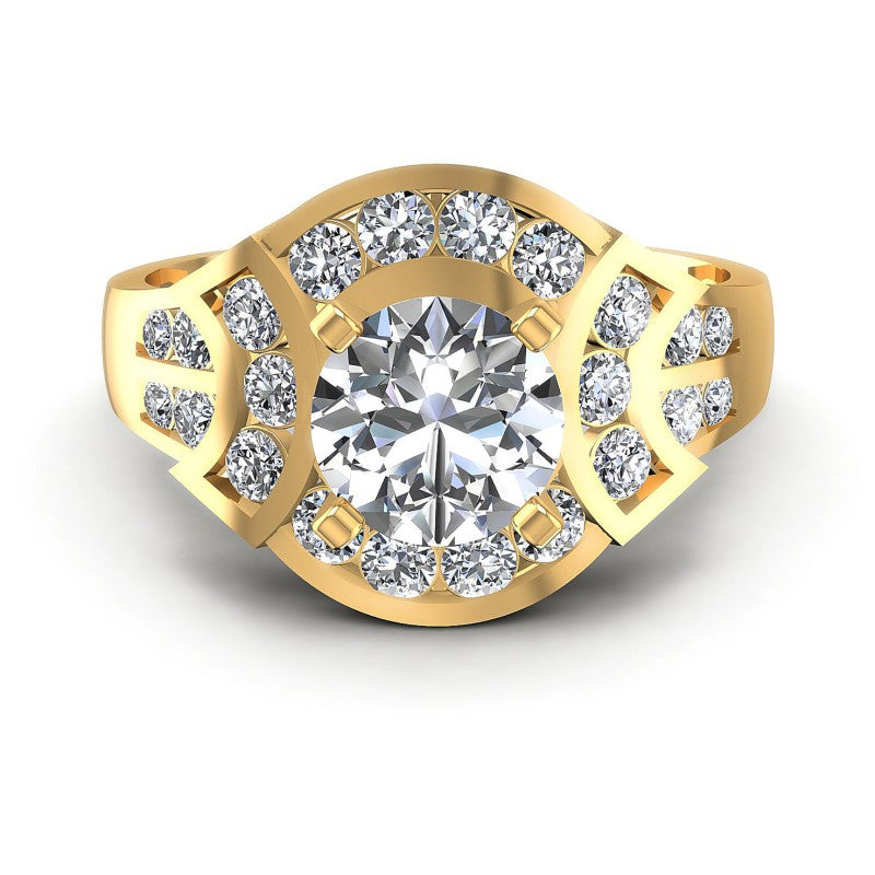 Round Diamonds 0.95CT Engagement Ring in 14KT Yellow Gold