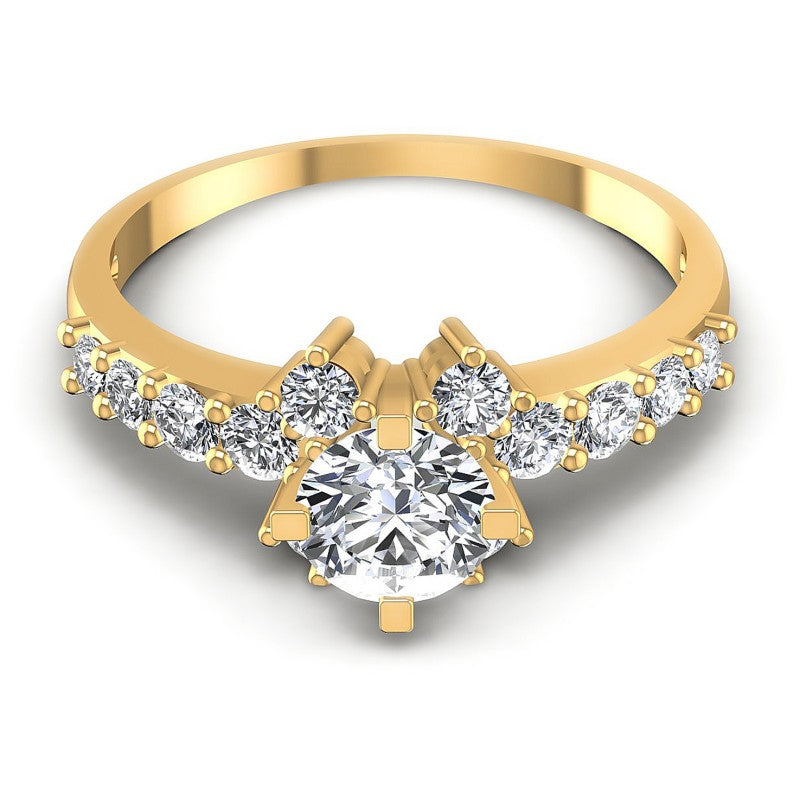 Round Diamonds 0.75CT Engagement Ring in 14KT Yellow Gold