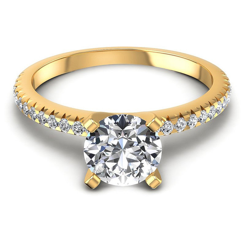 Round Diamonds 0.55CT Engagement Ring in 14KT Yellow Gold