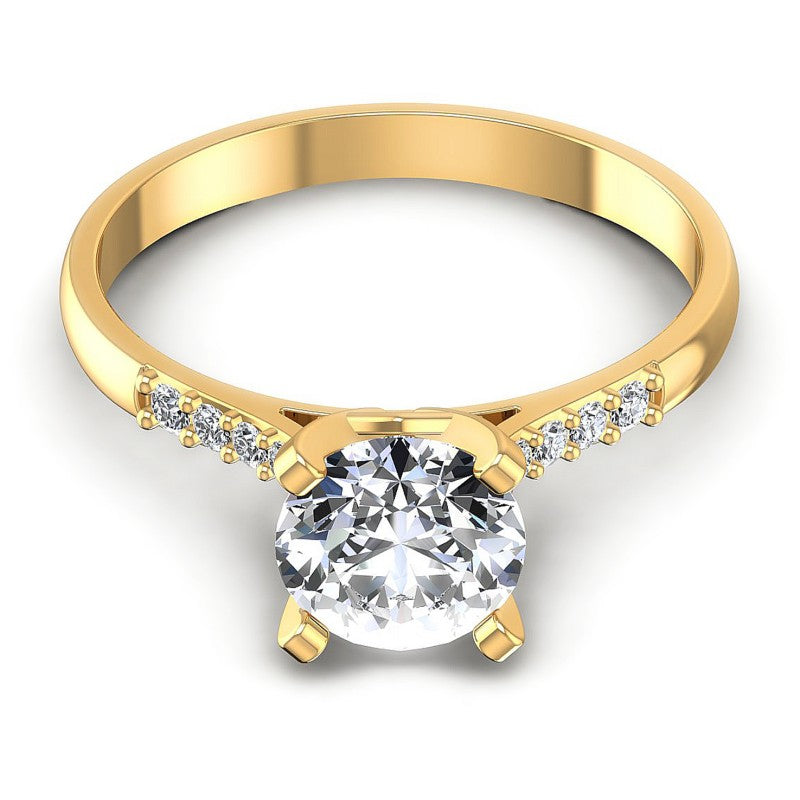 Round Diamonds 0.50CT Engagement Ring in 14KT Yellow Gold