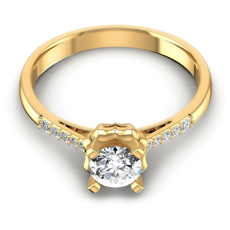 Round Diamonds 0.50CT Engagement Ring in 14KT Yellow Gold