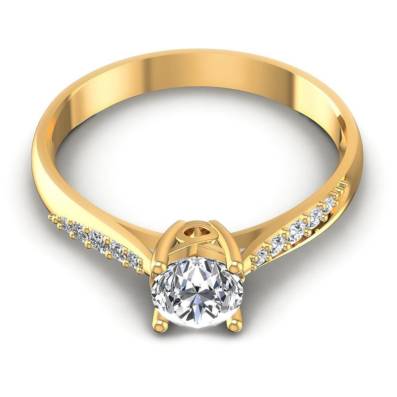 Round Diamonds 0.50CT Engagement Ring in 14KT Yellow Gold