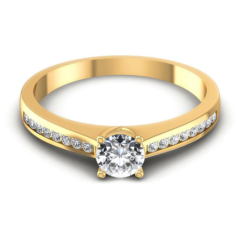 Round Diamonds 0.45CT Engagement Ring in 14KT Yellow Gold