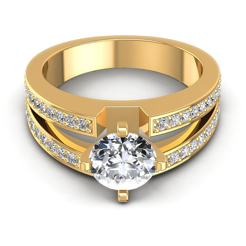 Round Diamonds 0.80CT Engagement Ring in 14KT Yellow Gold