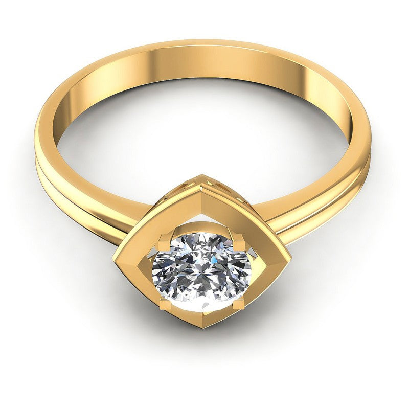 Round Diamonds 0.35CT Solitaire Ring in 14KT Yellow Gold