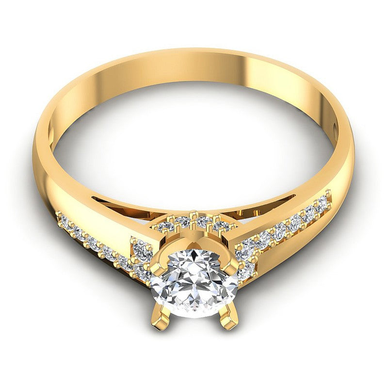 Round Diamonds 0.55CT Engagement Ring in 14KT Yellow Gold