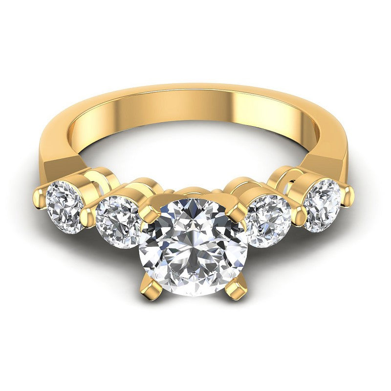Round Diamonds 0.90CT Engagement Ring in 14KT Yellow Gold