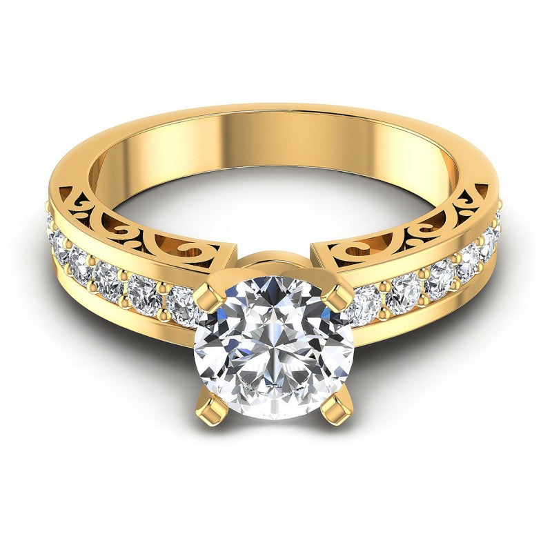 Round Diamonds 0.75CT Engagement Ring in 14KT Yellow Gold