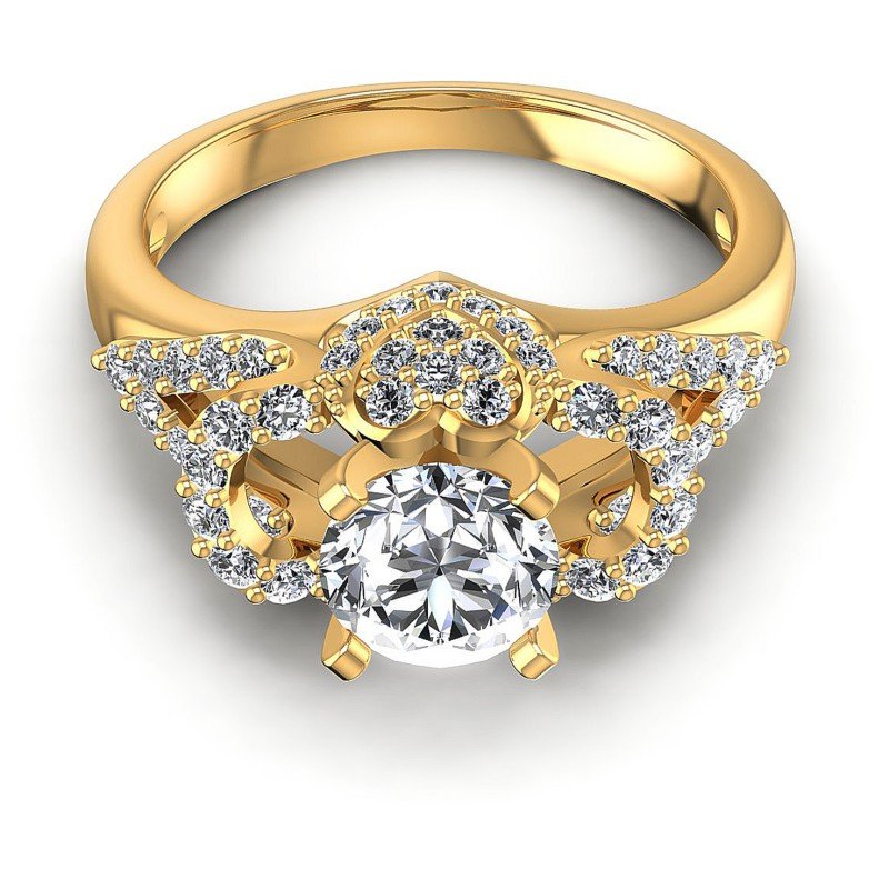 Round Diamonds 1.00CT Fashion Ring in 14KT Yellow Gold