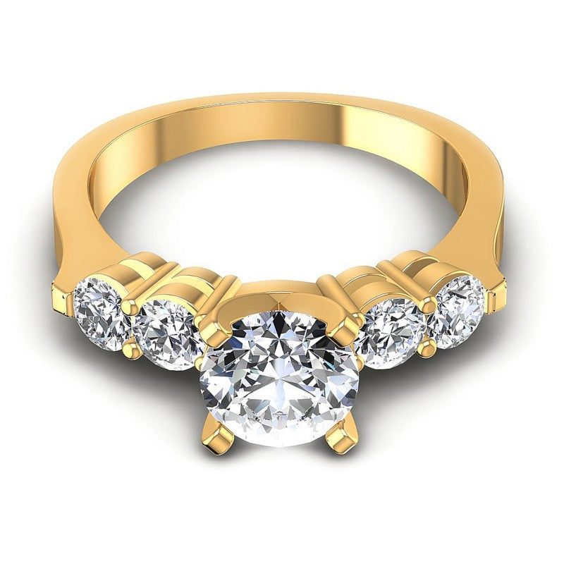 Round Diamonds 0.95CT Engagement Ring in 14KT Yellow Gold