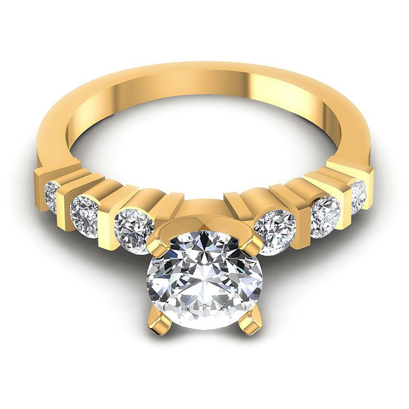 Round Diamonds 0.85CT Engagement Ring in 14KT Yellow Gold