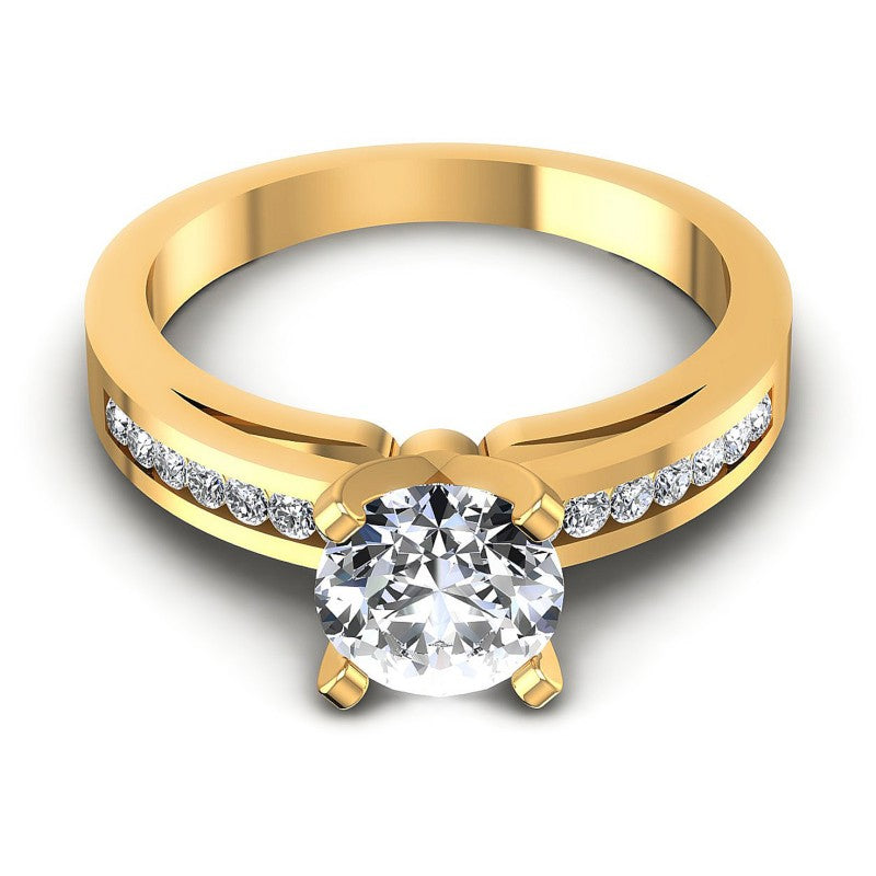 Round Diamonds 0.55CT Engagement Ring in 14KT Yellow Gold