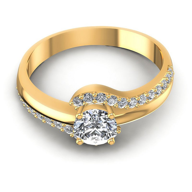 Round Diamonds 0.60CT Engagement Ring in 14KT Yellow Gold
