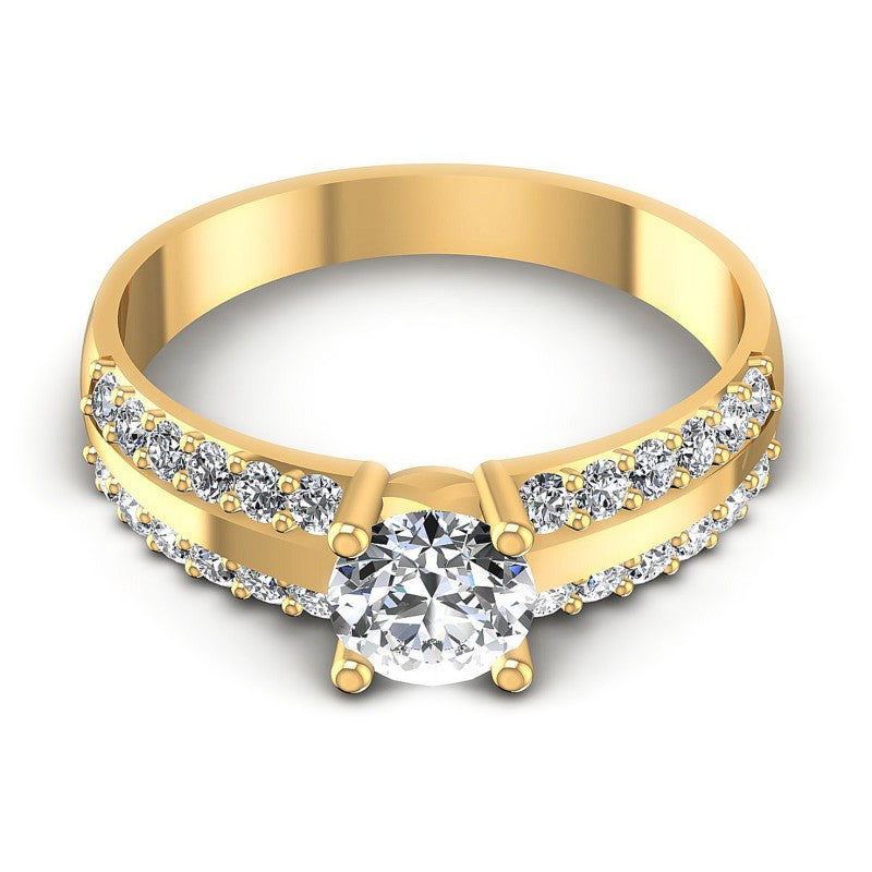 Round Diamonds 0.75CT Engagement Ring in 14KT Yellow Gold