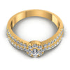 Round Diamonds 0.60CT Halo Ring in 14KT Yellow Gold