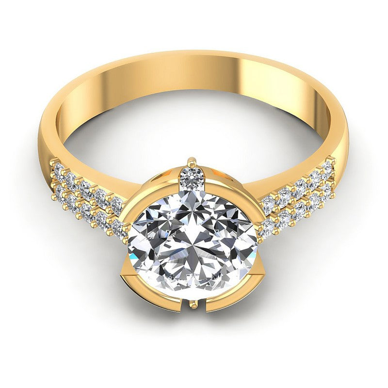 Round Diamonds 0.65CT Engagement Ring in 14KT Yellow Gold
