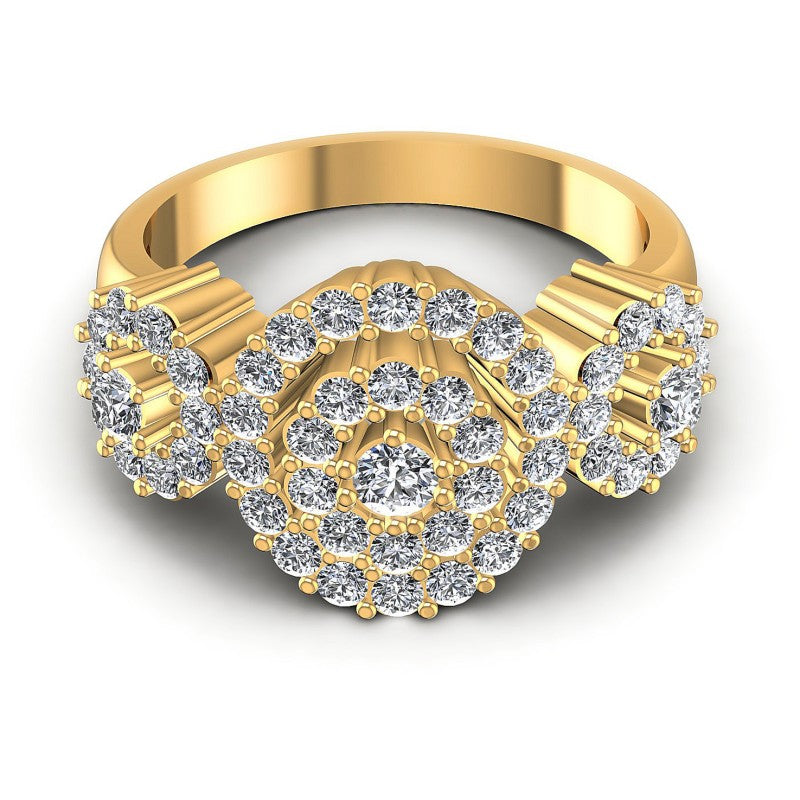 Round Diamonds 1.00CT Halo Ring in 14KT Yellow Gold