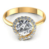 Round Diamonds 0.65CT Halo Ring in 14KT Yellow Gold