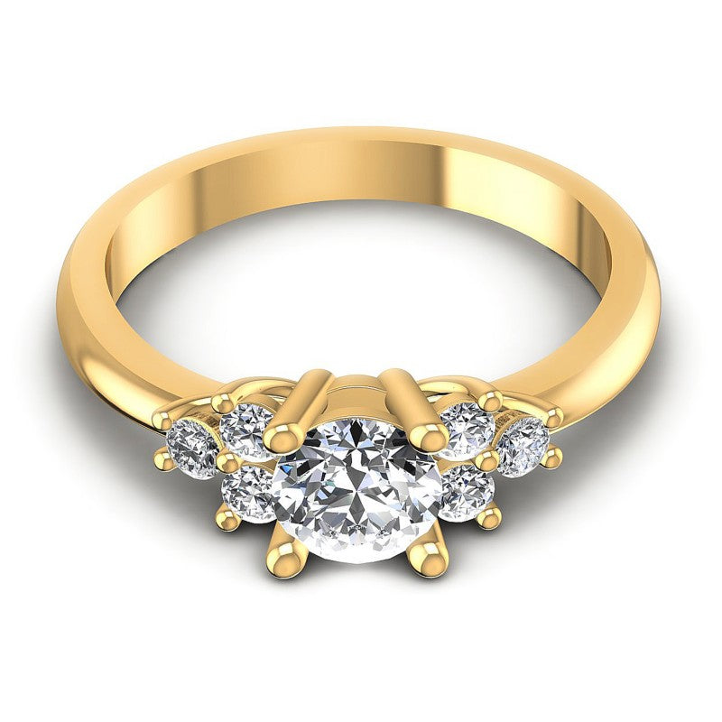 Round Diamonds 0.55CT Engagement Ring in 14KT Yellow Gold