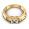 Princess and Round Diamonds 0.50CT Halo Ring in 14KT Yellow Gold