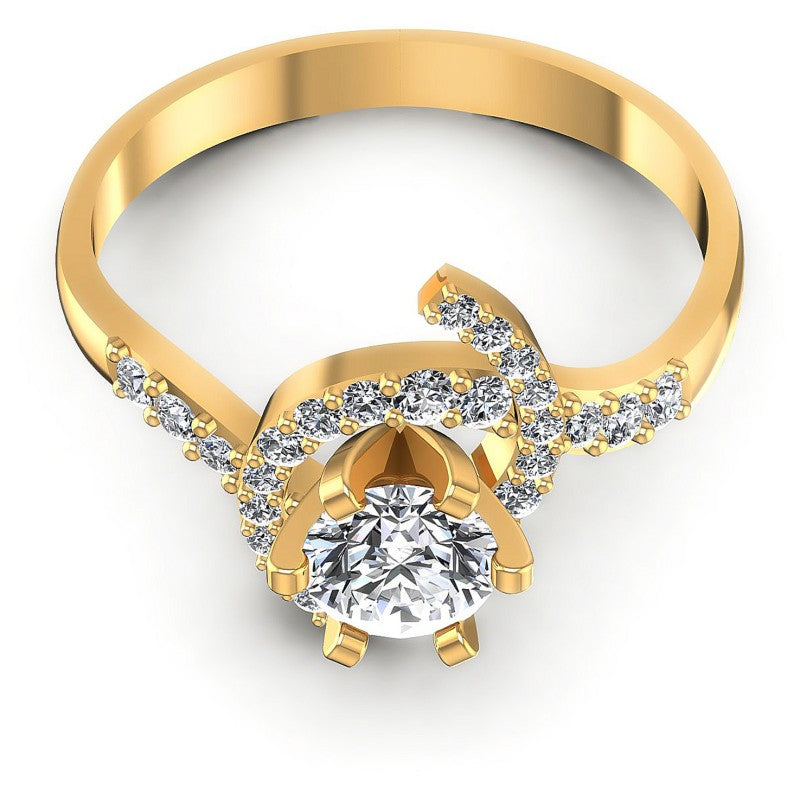 Round Diamonds 0.75CT Engagement Ring in 14KT Yellow Gold