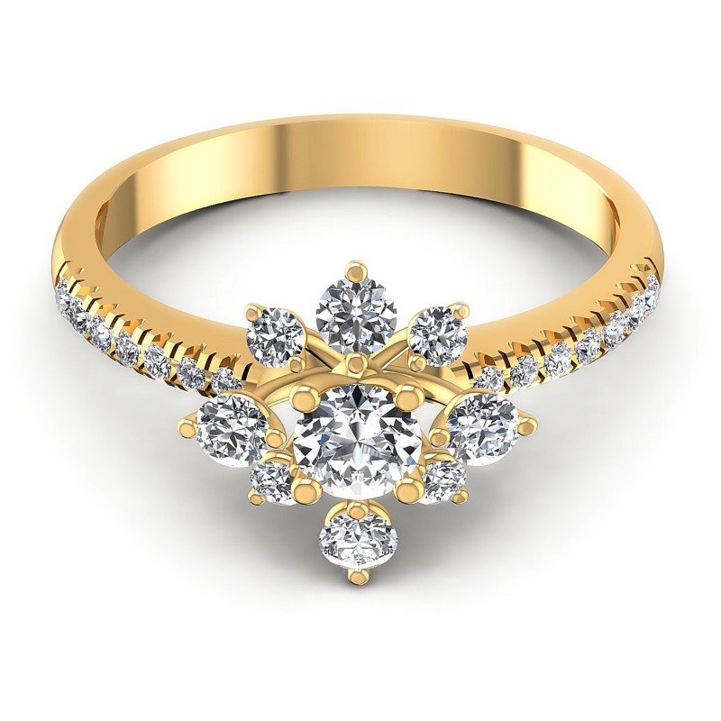 Round Diamonds 0.75CT Fashion Ring in 14KT Yellow Gold
