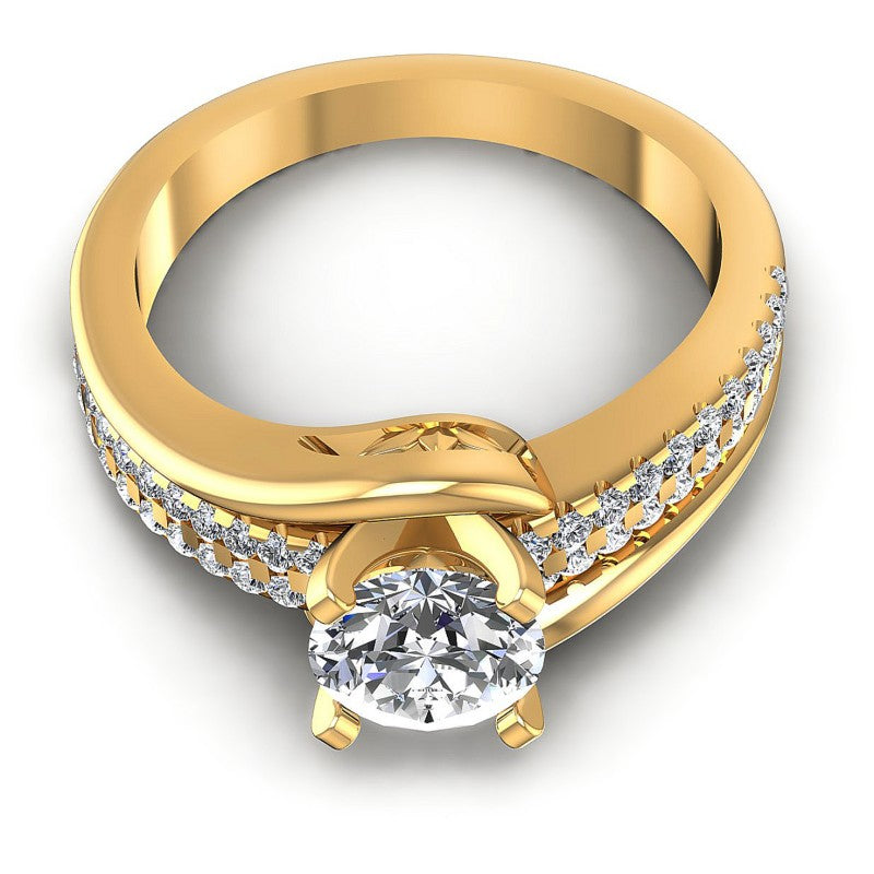 Round Diamonds 0.75CT Engagement Ring in 14KT Yellow Gold