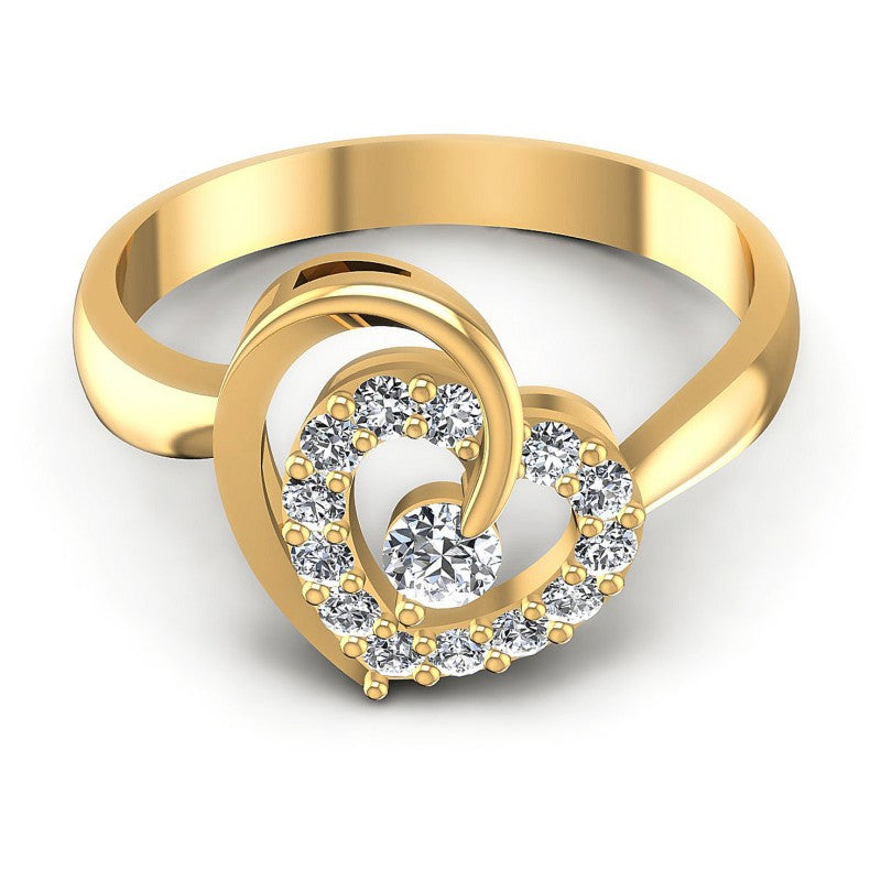 Round Diamonds 0.30CT Fashion Ring in 14KT Yellow Gold